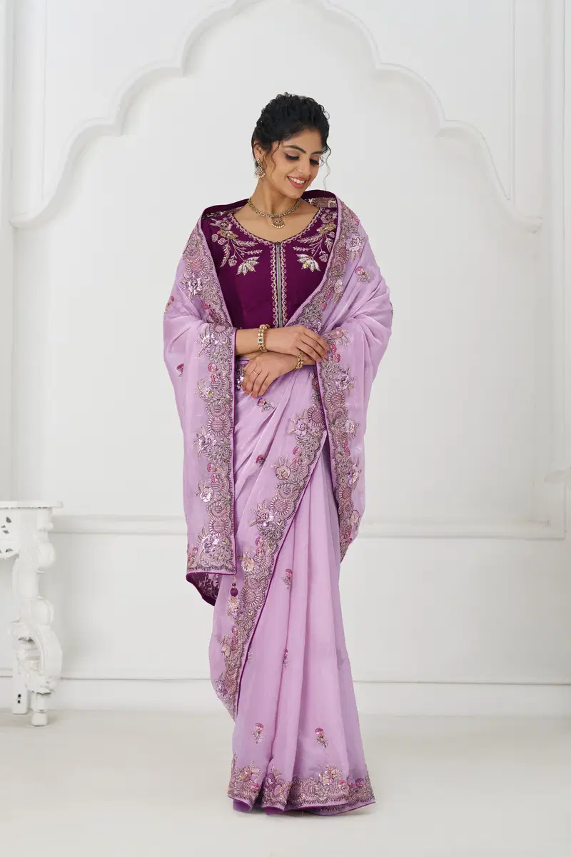 Kf 113 Mauve Pure Fendi  Silk Saree Wholesale Price In Surat
